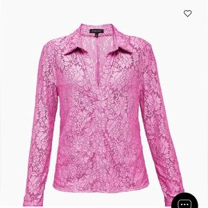 AS by DF Dixie Stretch Lace Long Sleeve Blouse Size S